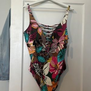 Blue/Rod Beattie One Piece Swimsuit Size 18W Brand New Tags